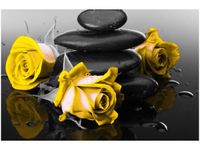 OBRAZ RÓŻE TLE KAMIENI AKCENT KOLORYSTYCZNY