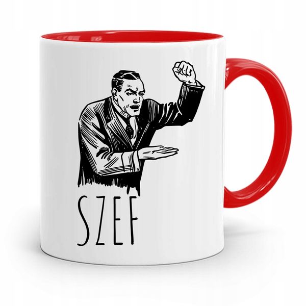 Kubek Czerwony Dla Szefa Szef Prezent Z Nadrukiem Ze Zdjęciem zdjęcie 1