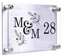 Tabliczka ADRESOWA inicjały nr domu 30x20 dibond plexi + DYSTANSE montażowe