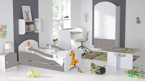 Łóżko dziecięce LEO 140x70 biało-szare na Arena.pl