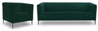 Zestaw TOLEDO Vena 4 zielony kanapa + fotel welur/velvet PRODUCENT PL
