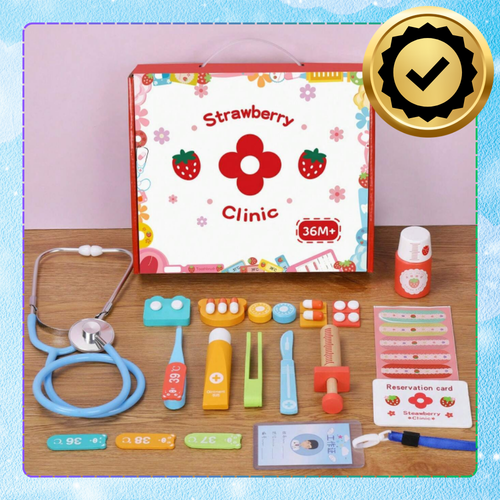 doktor drewniany zestaw lekarski lekarz stetoskop walizka dla dzieci na Arena.pl