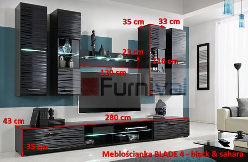 MEBLOŚCIANKA BLADE 4  BLACK & SAHARA na Arena.pl