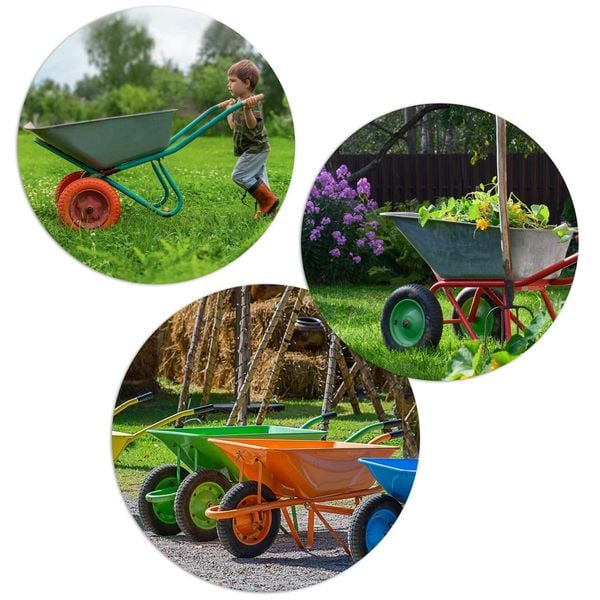 Koło do taczki bezdętkowe 3.00-4 zółto-niebieskie zdjęcie 4