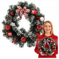 Stroik Świąteczny Wianek na Drzwi Stół Wieniec Bożonarodzeniowy Ozdoba 40cm