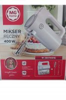 MIKSER RĘCZNY MG HOME 400W 5 BIEGÓW TURBO 2 KOŃCÓWKI Z POJEMNIKIEM BIAŁY