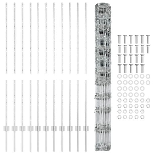 Ogrodzenie z słupkami Srebrny 1.4 x 25 m Stal na Arena.pl