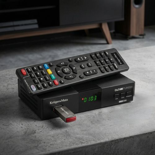 Tuner Dekoder DVB-T2 H.265 HEVC Kruger&Matz KM0550D Full HD USB PVR HDMI na Arena.pl
