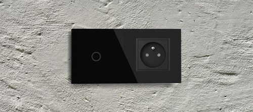 GNIAZDO GNIAZDKO SZKLANE Z BOLCEM Z WŁĄCZNIKIEM POJEDYNCZYM CZARNE PANEL na Arena.pl