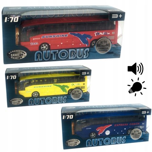 Autobus metalowy z dźwiękami Dromader 718220 czerwony 16cm na Arena.pl