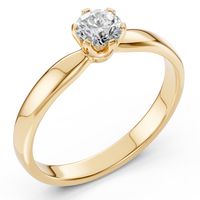 pierścionek z żółtego srebra 925 z diamentem (brylantem) 0,4 ct lab