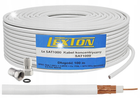 KABEL KONCENTRYCZNY ANTENOWY LEXTON 100% MIEDŹ ŻYŁA OPLOT I EKRAN 100M 4K