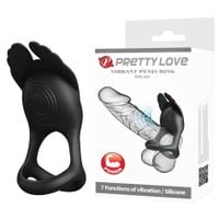 pretty love   vibrant penis ring silas black, 7 vibration functions