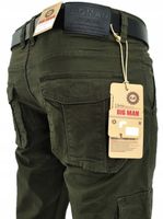 SPODNIE MĘSKIE BOJÓWKI OLIWKOWE ZIELONE W35 PAS 88-90 CM