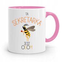 Kubek Różowy Prezent Dla Sekretarki Jest Osom Z Nadrukiem Ze Zdjęciem