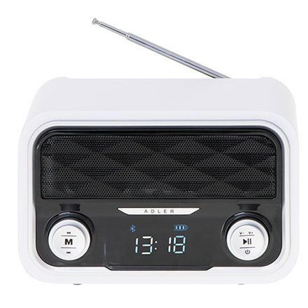 Adler | Radio Bluetooth | AD 1185 | AUX in | Biały na Arena.pl