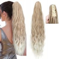 KUCYK Kręcone Doczepiany Włosy Kucyki Pony Dopinki Kitka 65CM Ombre Blond