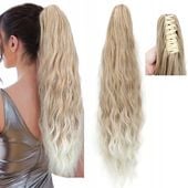 KUCYK Kręcone Doczepiany Włosy Kucyki Pony Dopinki Kitka 65CM Ombre Blond