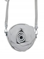 Erick Style - torebka listonoszka skóra ekologiczna kwiatek 3D szary H1232