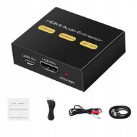 2X Ekstraktor Audio HDMI 4K 60Hz Konwerter na Jack 3.5mm KUYIA