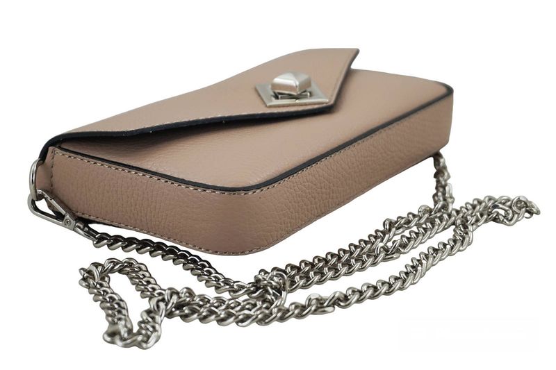 Modna torebka skórzana włoska - Różowe pudrowe zdjęcie 5