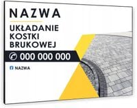 TABLICZKA REKLAMOWA szyld z nadrukiem 40x30 cm układanie kostki brukowej