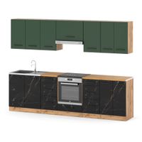 Kuchnia Z Blatem Modułowa Roma 2.8m Wotan Butelkowa Zieleń San Sebastian