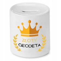 Skarbonka Dla Geodety Złoty Geodeta Prezent Z Nadrukiem Ze Zdjęciem Z Nadru