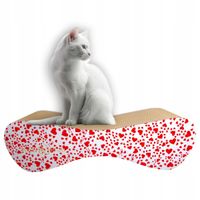 Drapak dla kota MIMI | biały w serca | 70x23x24 cm | MruuPruu