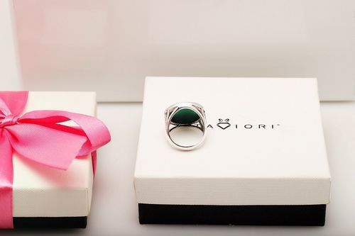 Srebrny pierścionek PDM6146A - Agat na Arena.pl