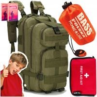 PLECAK KHAKI TAKTYCZNY 35L + APTECZKA MINI + ŚPIWÓR NAMIOT TERMICZNY