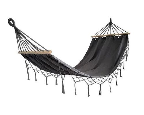 Hamak boho 200x100 - ciemno szary na Arena.pl