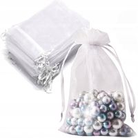 WORECZKI Z ORGANZY NA ŚLUB WESELE PREZENTY TORBA WORECZKI 10X15 CM 100x