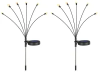 Lampki ogrodowe solarne kuleczki 2 sztuki po 6 lampek led długie 70cm