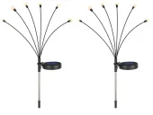 Lampki ogrodowe solarne kuleczki 2 sztuki po 6 lampek led długie 70cm