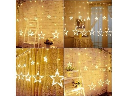 Kurtyna gwiazdki 138 led lampki gwiazdy lampki ciepły biały na Arena.pl