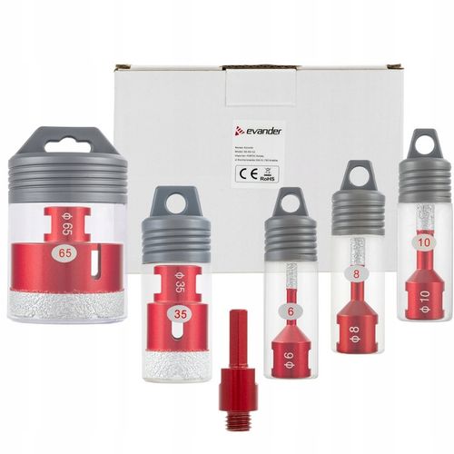 OTWORNICA DO GRESU DIAMENTOWA KORONKA M14 ZESTAW WIERTEŁ ⌀ 6,8,10,35,65 na Arena.pl