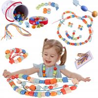 DREWNIANA NAWLEKANKA KORALIKI KLOCKI SZNUROWANKA PRZEPLATANKA CLASSIC WORLD