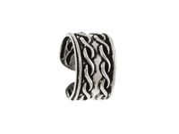 Elegancki oksydowany srebrny kolczyk nausznica ze wzorem pleciony warkocz srebro 925 KN035