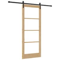 Drzwi przesuwne ORKDAL Brązowy 86 x 211 cm Lite drewno sosnowe