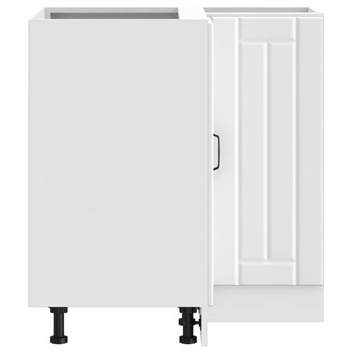 Narożna szafka kuchenna dolna Lucca z białego drewna klejonego na Arena.pl