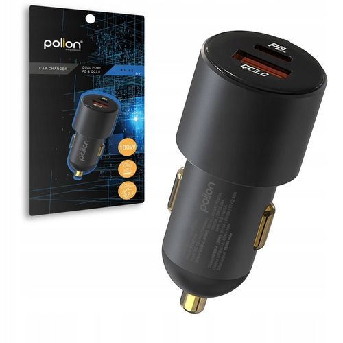Ładowarka samochodowa do laptopa POLION USB-C USB-A 65W+35W QC3.0 PD 3A na Arena.pl