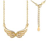 Pozłacany srebrny naszyjnik gwiazd celebrytka skrzydła anioła wings cyrkonie srebro 925 Z1320N_G