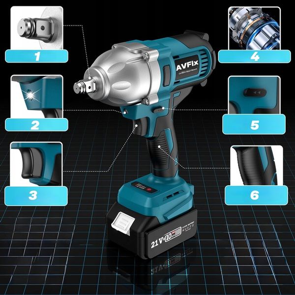 Klucz Udarowy Akumulatorowy do KÓŁ 21V 1/2'' AKU 4.0Ah zdjęcie 12