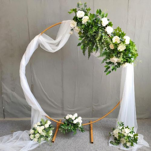 Złote Koło Na Balony Stojak Balonowy Stelaż Metalowy Ścianka Wesele 2,1M na Arena.pl