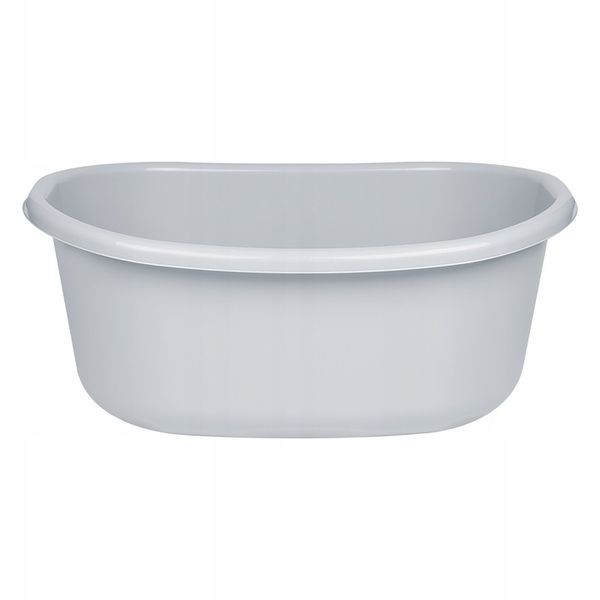 DUŻA MISKA WANIENKA OWALNA PLASTIKOWA Z UCHWYTAMI KOSZ NA PRANIE 45L SZARA zdjęcie 4