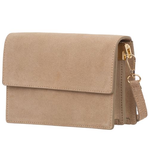 VERA PELLE torebka zamszowa listonoszka z klapą i paskiem V684 c.bordowa na Arena.pl