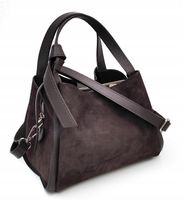 Zamszowy czekoladowy kuferek Vera Pelle