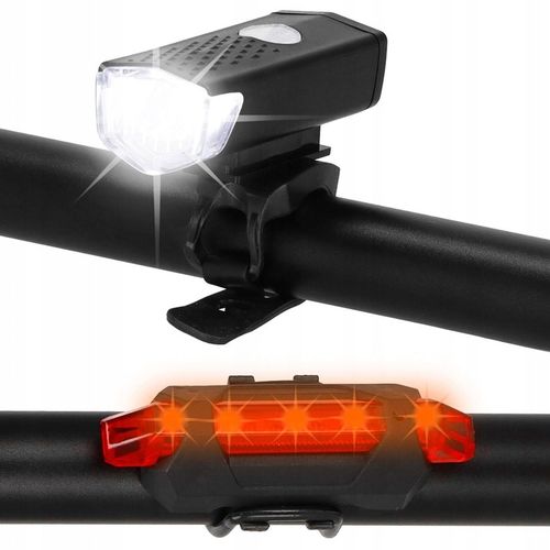 LAMPKA ROWEROWA LED PRZÓD NA USB MOCNA TYŁ ZESTAW KIEROWNICĘ ROWER ŚWIATŁO na Arena.pl