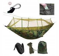 HAMAK WOJSKOWY TURYSTYCZNY Z MOSKITIERĄ SURWIWAL BIWAK CAMPING PRZENOŚNY
